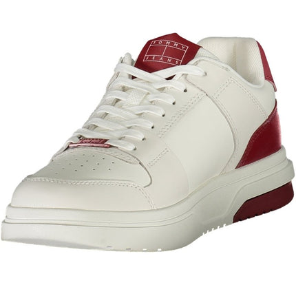 SEO. Tommy Hilfiger Herren Sneaker Weiss – Sportschuhe für Frühjahr/Sommer mit Logo - Detail - Rot Linkreich