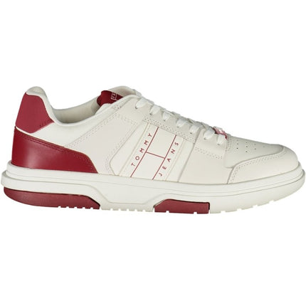 SEO. Tommy Hilfiger Herren Sneaker Weiss – Sportschuhe für Frühjahr/Sommer mit Logo - Detail - Rot Linkreich