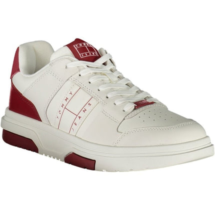 SEO. Tommy Hilfiger Herren Sneaker Weiss – Sportschuhe für Frühjahr/Sommer mit Logo - Detail - Rot Linkreich