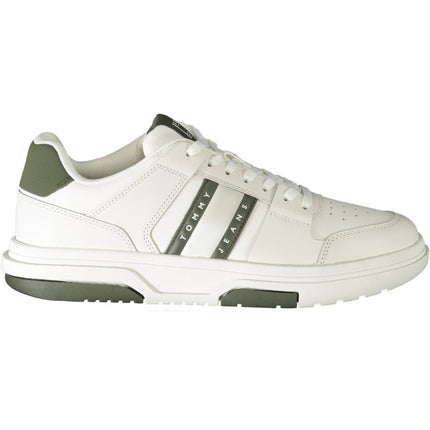 SEO. Tommy Hilfiger Herren - Sneaker Weiss – Sportschuhe mit grünen Details für Herbst/Winter - Weiß Linkreich
