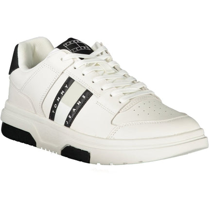 SEO. Tommy Hilfiger Herren - Sneaker Weiss – Sportschuhe mit grünen Details für Herbst/Winter - Weiß Linkreich