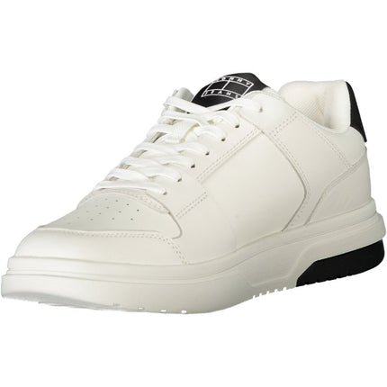 SEO. Tommy Hilfiger Herren - Sneaker Weiss – Sportschuhe mit grünen Details für Herbst/Winter - Weiß Linkreich