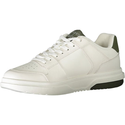 SEO. Tommy Hilfiger Herren - Sneaker Weiss – Sportschuhe mit grünen Details für Herbst/Winter - Weiß Linkreich