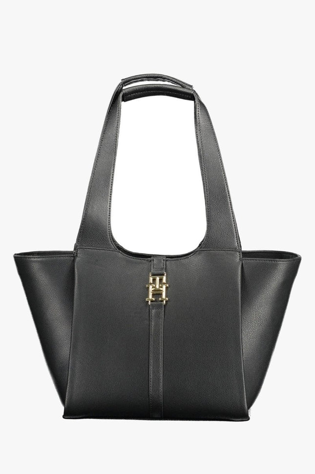 SEO. Tommy Hilfiger Schwarze Damentasche – Elegante Handtasche für Damen mit Logo-Details - Schwarz Linkreich