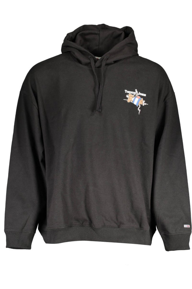 SEO. Tommy Hilfiger Sweatshirt Herren Schwarz – Kapuzenpullover aus Baumwolle für Herbst/Winter - Schwarz Linkreich