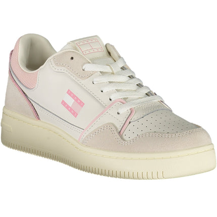 Tommy Hilfiger Sneaker Damen – Weisse Sportschuhe mit pinken Details für Herbst/Winter