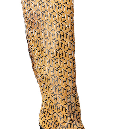 Tommy Hilfiger Damen Stiefeletten Beige – Hoher Stiefel mit 8,5 cm Absatz