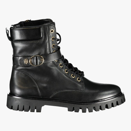 Tommy Hilfiger Stiefeletten Damen – Schwarzer Schuhstiefel mit Schnürung