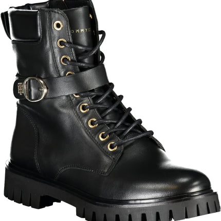 Tommy Hilfiger Stiefeletten Damen – Schwarzer Schuhstiefel mit Schnürung