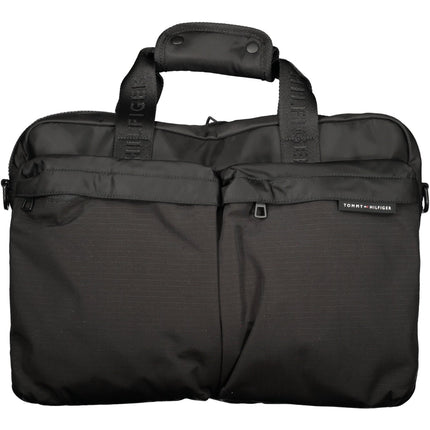 Tommy Hilfiger Herren Aktentasche Schwarz – Recyceltes Polyester mit Laptopfach