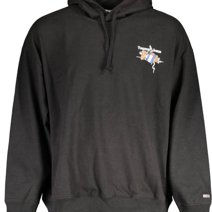 Tommy Hilfiger Sweatshirt Herren Schwarz – Kapuzenpullover aus Baumwolle für Herbst/Winter
