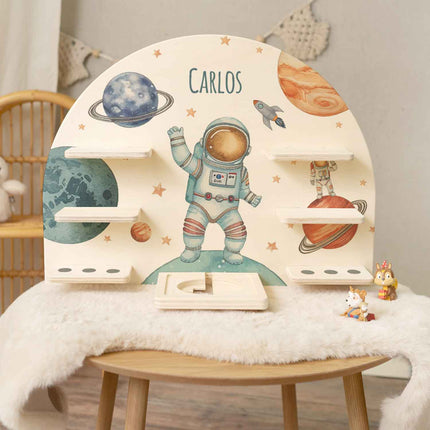 SEO. Toniebox Regal für Kinderzimmer - Astronaut - Personalisiert mit Namen - Linkreich