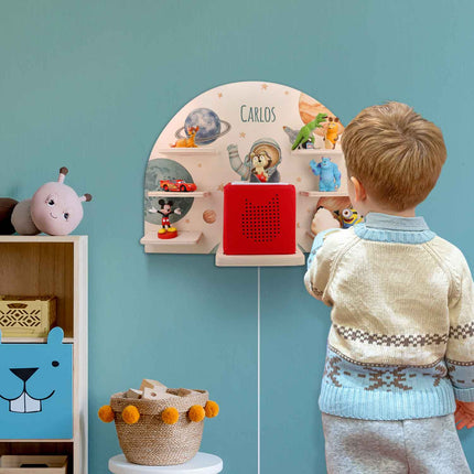 SEO. Toniebox Regal für Kinderzimmer - Astronaut - Personalisiert mit Namen - Linkreich
