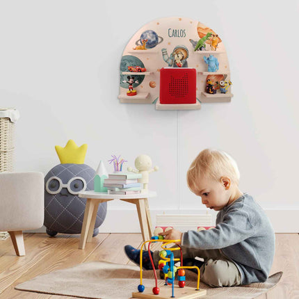 SEO. Toniebox Regal für Kinderzimmer - Astronaut - Personalisiert mit Namen - Linkreich