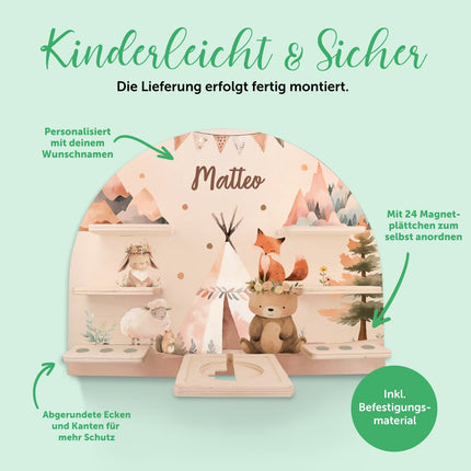 SEO. Toniebox Regal für Kinderzimmer - Camping - Personalisiert mit Namen - Linkreich