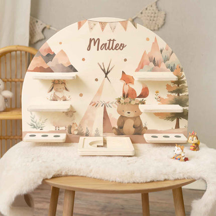 SEO. Toniebox Regal für Kinderzimmer - Camping - Personalisiert mit Namen - Linkreich