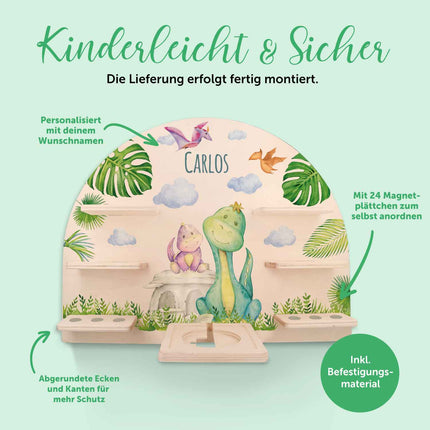 SEO. Toniebox Regal für Kinderzimmer - Dino - Personalisiert mit Namen - Linkreich
