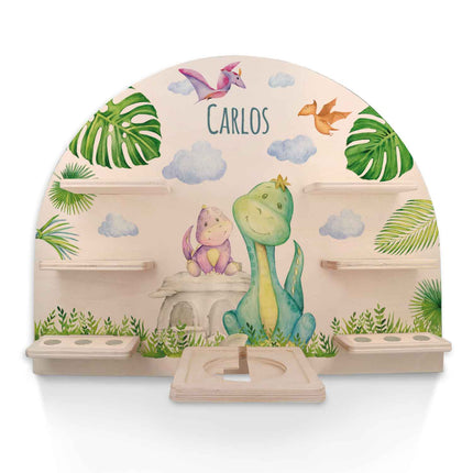 SEO. Toniebox Regal für Kinderzimmer - Dino - Personalisiert mit Namen - Linkreich
