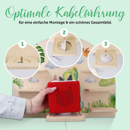 SEO. Toniebox Regal für Kinderzimmer - Dino - Personalisiert mit Namen - Linkreich