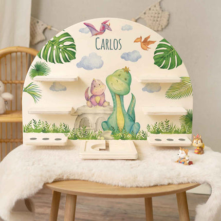 SEO. Toniebox Regal für Kinderzimmer - Dino - Personalisiert mit Namen - Linkreich