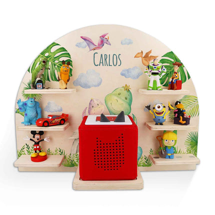 SEO. Toniebox Regal für Kinderzimmer - Dino - Personalisiert mit Namen - Linkreich
