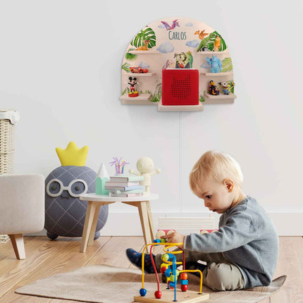 SEO. Toniebox Regal für Kinderzimmer - Dino - Personalisiert mit Namen - Linkreich