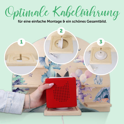 SEO. Toniebox Regal für Kinderzimmer - Drache - Personalisiert mit Namen - Linkreich