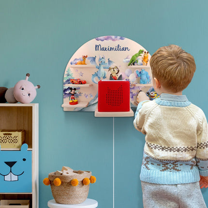 SEO. Toniebox Regal für Kinderzimmer - Drache - Personalisiert mit Namen - Linkreich