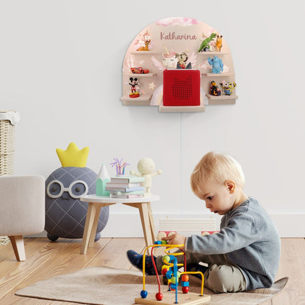 SEO. Toniebox Regal für Kinderzimmer - Einhorn - Personalisiert mit Namen - Linkreich