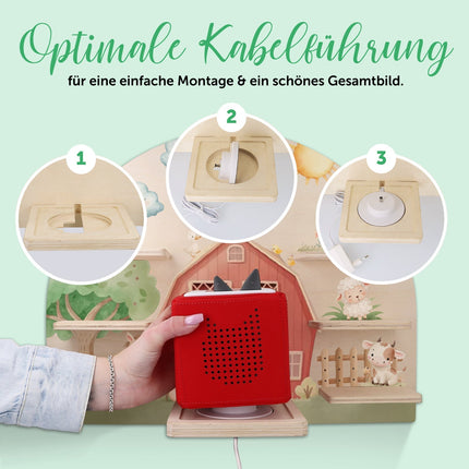 SEO. Toniebox Regal für Kinderzimmer - Farm - Personalisiert mit Namen - Linkreich
