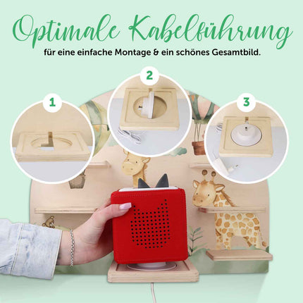 SEO. Toniebox Regal für Kinderzimmer - Giraffe - Personalisiert mit Namen - Linkreich
