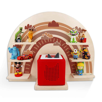 SEO. Toniebox Regal für Kinderzimmer - Regenbogen - Kinder Wandregal - Rot Linkreich