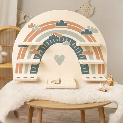SEO. Toniebox Regal für Kinderzimmer - Regenbogen - Kinder Wandregal - Blau Linkreich