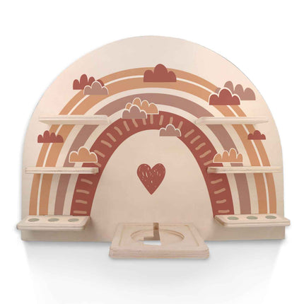 SEO. Toniebox Regal für Kinderzimmer - Regenbogen - Kinder Wandregal - Rot Linkreich