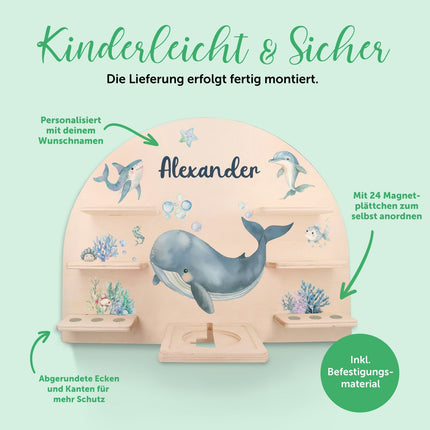 SEO. Toniebox Regal für Kinderzimmer - See - Personalisiert mit Namen - Linkreich