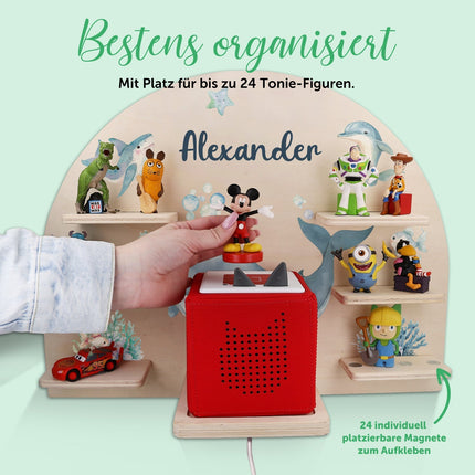 SEO. Toniebox Regal für Kinderzimmer - See - Personalisiert mit Namen - Linkreich