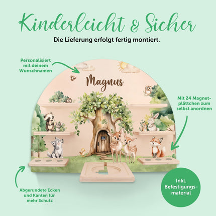 SEO. Toniebox Regal für Kinderzimmer - Wald - Personalisiert mit Namen - Linkreich