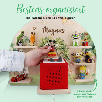 SEO. Toniebox Regal für Kinderzimmer - Wald - Personalisiert mit Namen - Linkreich