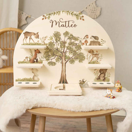 SEO. Toniebox Regal für Kinderzimmer - Waldtiere - Personalisiert mit Namen - Linkreich