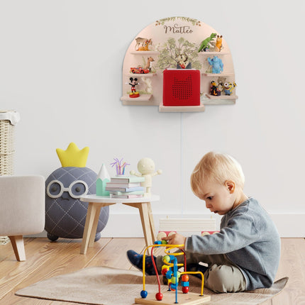SEO. Toniebox Regal für Kinderzimmer - Waldtiere - Personalisiert mit Namen - Linkreich
