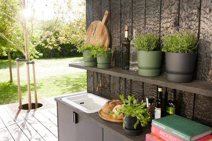 Topf Greenville Rund Schwarz – Ø14cm x H13cm – Moderner Pflanzkübel aus robustem Kunststoff – Blumentopf für Innen - und Außenbereich (Plant) kaufen bei Linkreich – Jetzt entdecken!