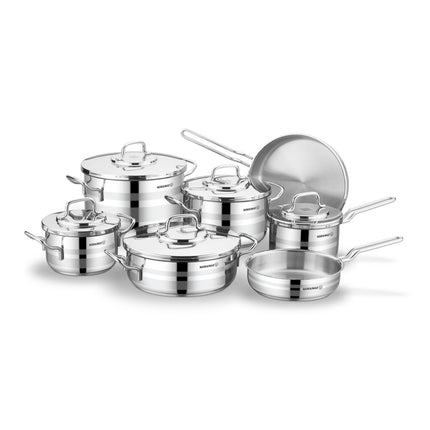 Korkmaz Astron Topfset 12-teilig – 7 Gefäße, Edelstahl