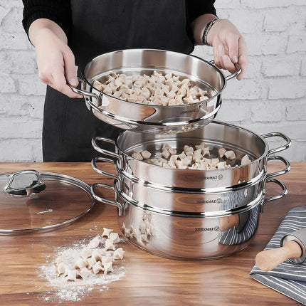Topfset Edelstahl Korkmaz Perla 28 Cm 2 Teilig Induktion Poliertes Edelstahl