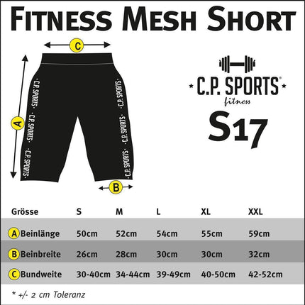 SEO. Trainingshose / Fitness Hose kurz - C.P.Sports - S17 - Weiß Linkreich