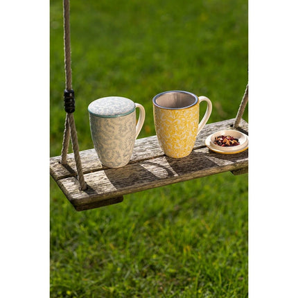 SEO. TRANQUILLO Tasse mit Teesieb RUSTIC blau 400ml - Linkreich
