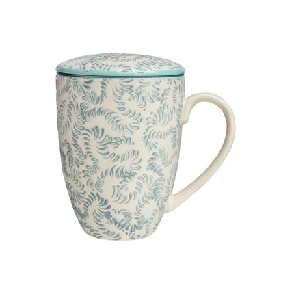 SEO. TRANQUILLO Tasse mit Teesieb RUSTIC blau 400ml - Linkreich