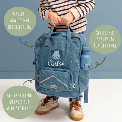 SEO. trixie - Personalisierter XXL Rucksack für Kinder - Triceratops Linkreich