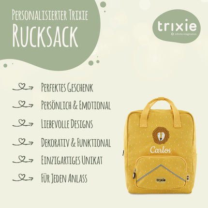 SEO. trixie - Personalisierter XXL Rucksack für Kinder - Triceratops Linkreich
