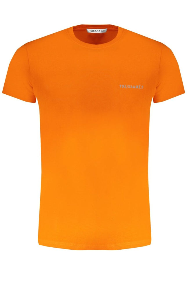 SEO. TRUSSARDI Herren T-Shirt Kurzarm Orange – 100% Baumwolle für Sommer - Orange Linkreich