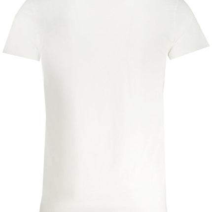 SEO. TRUSSARDI Herren T-Shirt Kurzarm Rot – Logo - Aufdruck für Frühjahr/Sommer - Weiß Linkreich